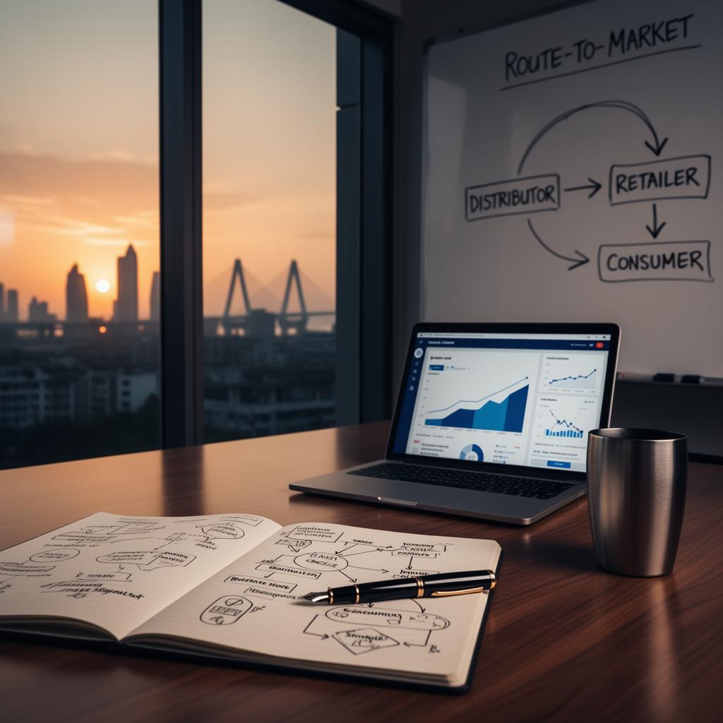 Strategy and execution — Indian boardroom at golden hour